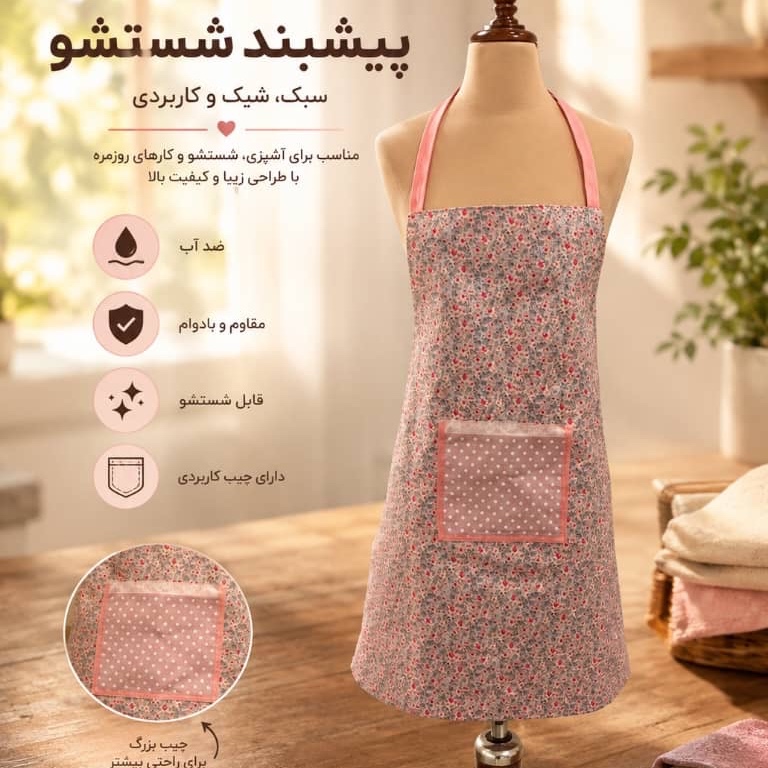 پیشبند اشپزخانه با پارچه ی خارجی